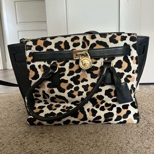 Michael Kors Leopard Hamilton Satchel